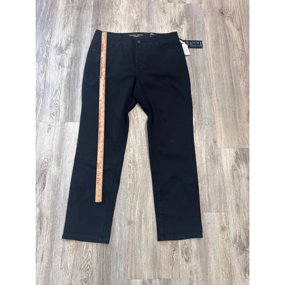Tribal Jeans Sophia Curvy Straight Leg Black Pants Size 16W Women's‎ NWT